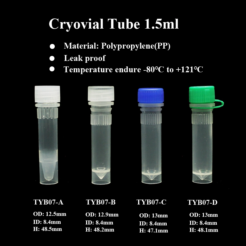 Laboratory 2ml Cryogenic Vials Internal Thread Cap