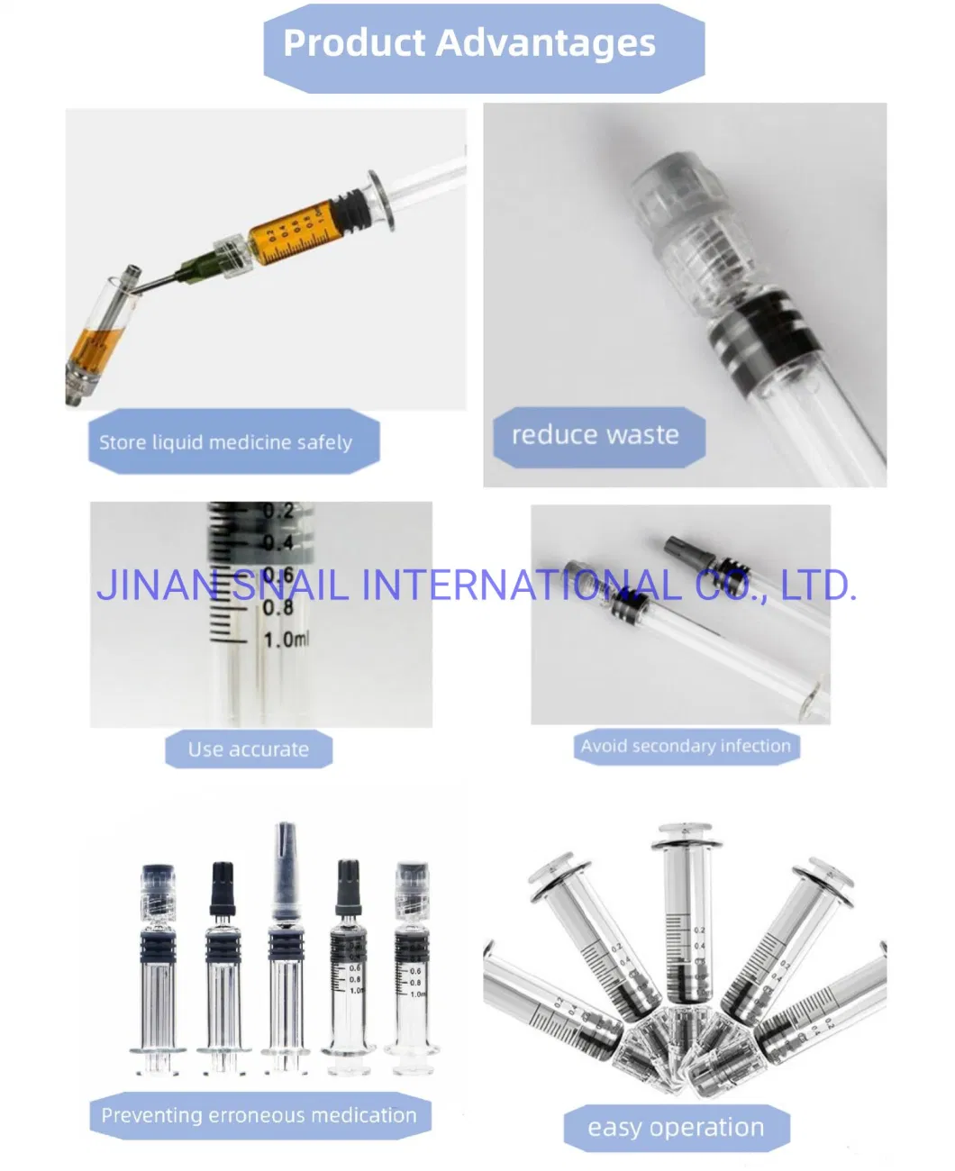 5ml Prefilled Glass Syringes for Injection or Cosmetic