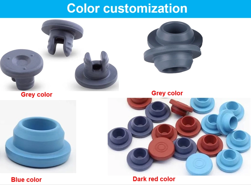 Wholesale Cheap 13mm 20mm 28mm 32mm Grey Red Blue Infusion Rubber Stopper for Medical Glass Infusion Bottles