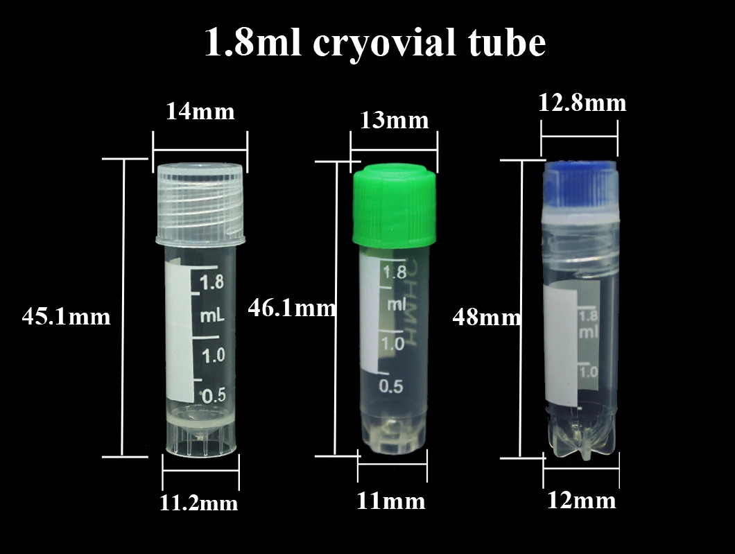 Laboratory 2ml Cryogenic Vials Internal Thread Cap